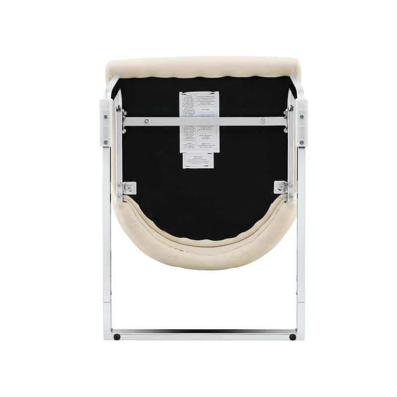 Dining Chairs Set of 4, Faux Leather Kitchen Chairs with Gold Mesh Texture, Silver Back Ring and Chrome Pull Handle