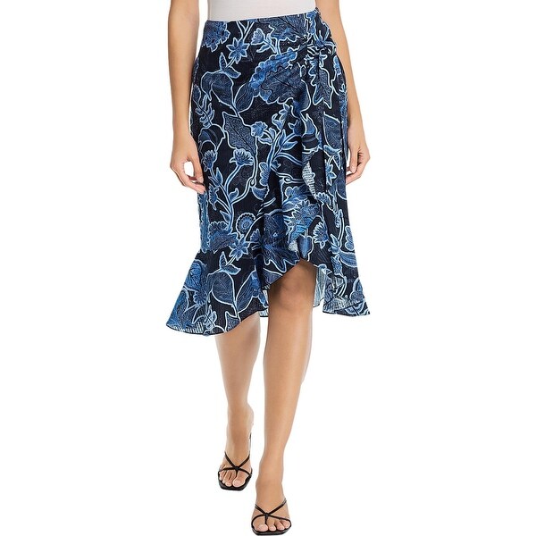 Parker Womens Drew Skirt Cotton Floral - Marine Safari - Overstock - 33520557