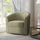 Modern Swivel Barrel Chair with Nailhead Trim - Light Camel