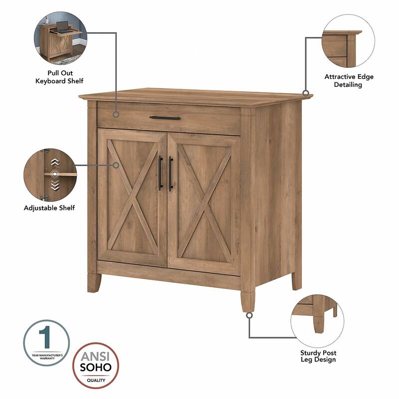 Key West Secretary Desk with Storage Cabinet by Bush Furniture