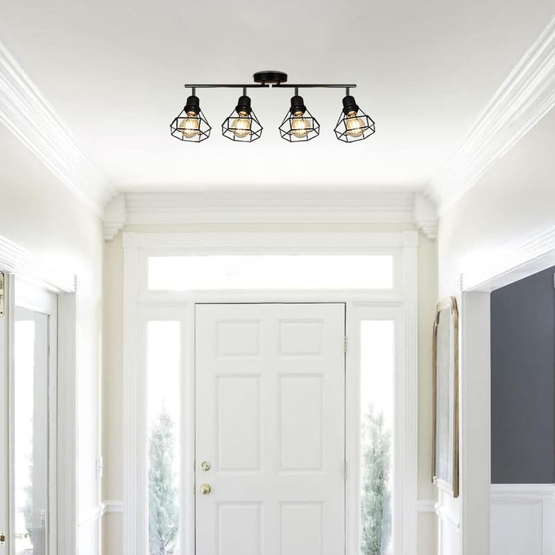 4 Light track light black bedroom light fixture metal ceiling light