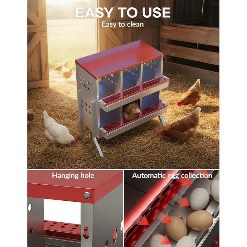 Chicken Nesting Boxes, with 6 Compartment