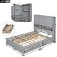 preview thumbnail 5 of 18, Queen Size Platform Bed with Storage Headboard and 4-Drawers, Grey