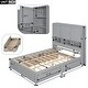 preview thumbnail 5 of 5, Queen Size Platform Kids Bed Frame with 4-Drawers and Storage Headboard, Grey