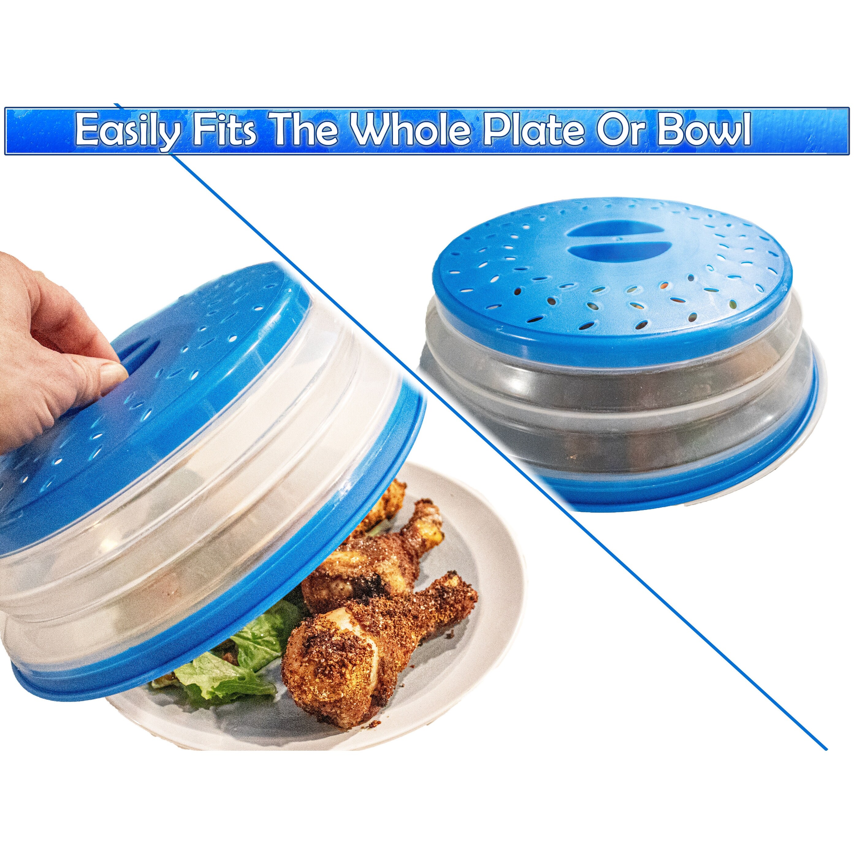 Collapsible Microwave Plate Cover Lid Food Dish Splatter Shield Guard BPA  Free
