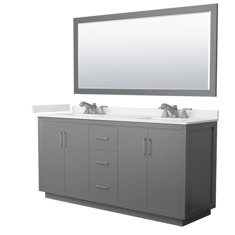 Icon 72-inch Double Vanity, Quartz Top, 70-inch Mirror