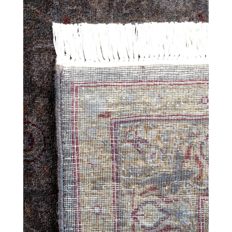 Overton Hand Knotted Wool Vintage Inspired Modern Contemporary Overdyed Gray Area Rug - 3' 4" x 5' 1"