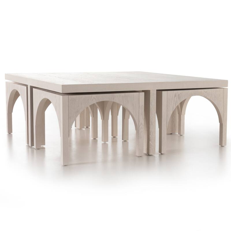 Haven Home Robin Coffee Table W/Nesting Arch Stools