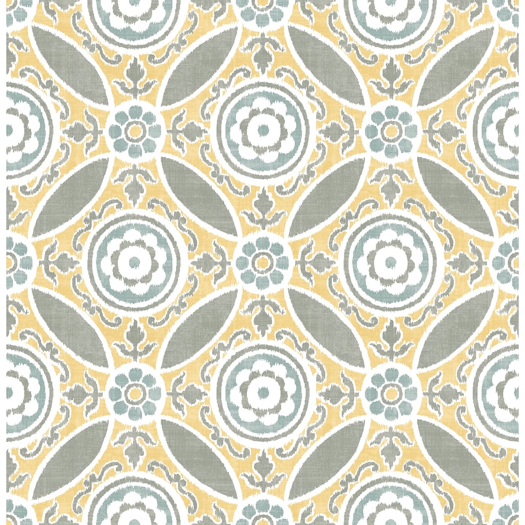 A-Street Prints Maya Yellow Medallion Wallpaper