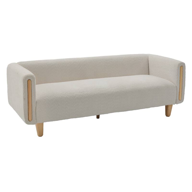 Christopher Knight Home - Soft Upholstered 78.7" 3-Seater Sofa with Rubberwood Legs