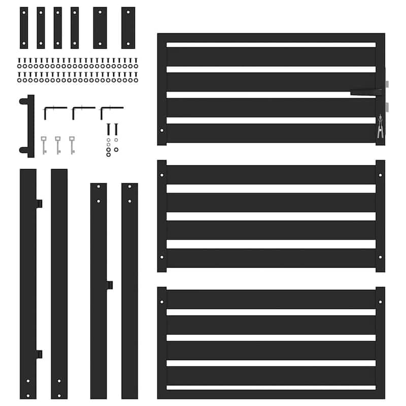 vidaXL Patio Gate Lockable Black 39.4x47.2" Aluminium