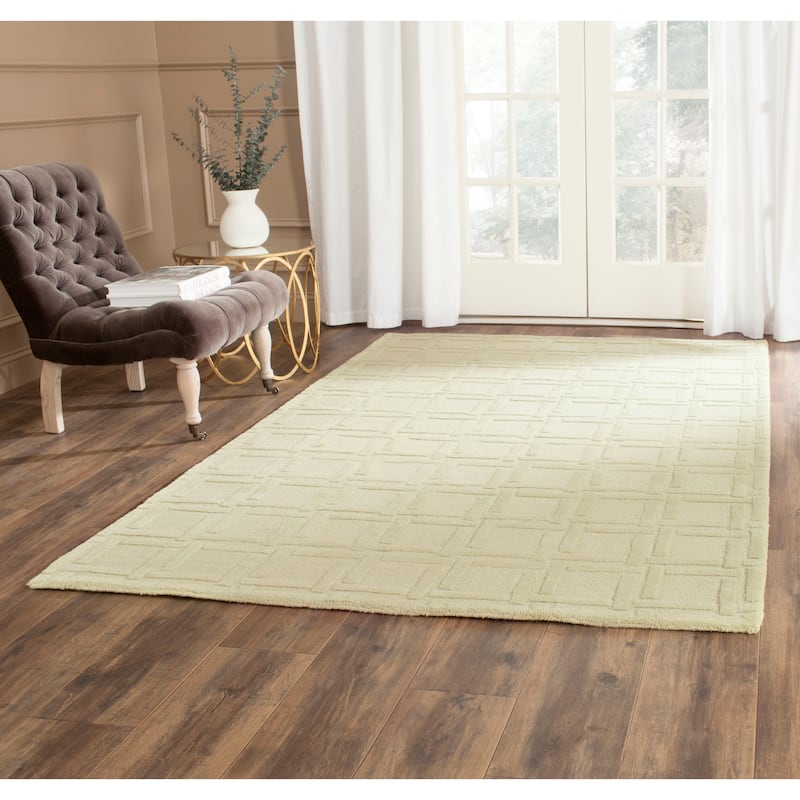 SAFAVIEH Handmade Impressions Nver Modern Wool Rug - 4' x 6' - Lime