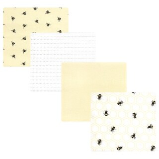 Hudson Baby Cotton Poly Flannel Receiving Blankets, Honey Bee, One Size - Honey Bee - One Size