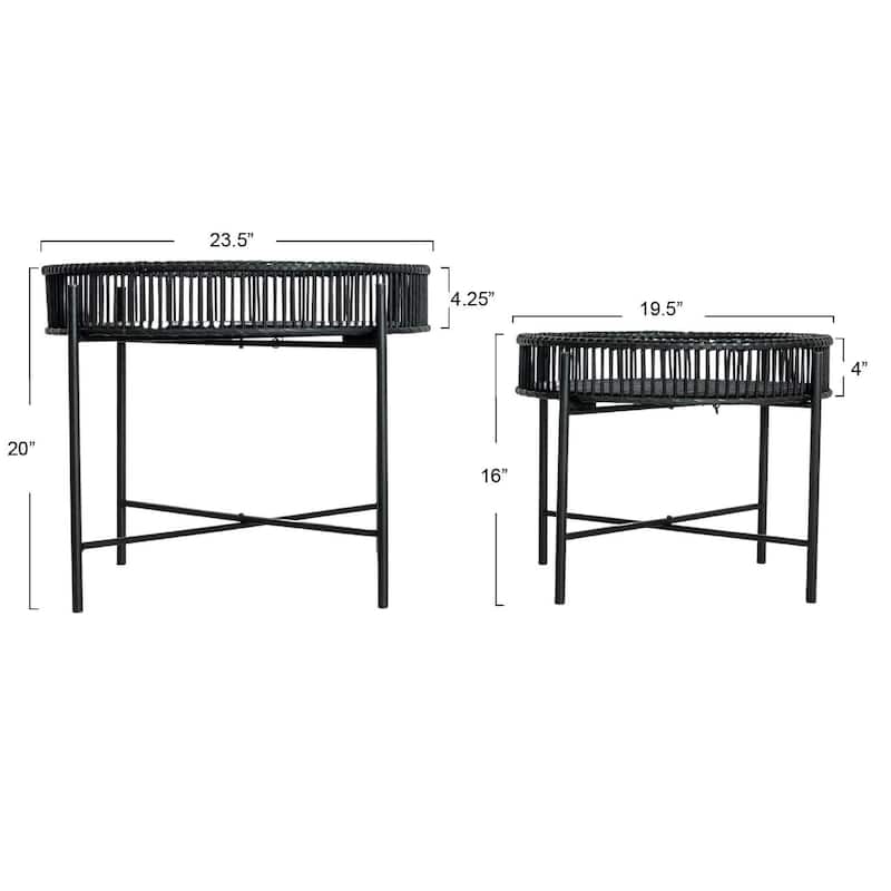 Bamboo and Metal Tables