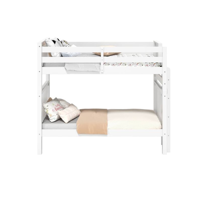 Taylor & Olive Trillium Tall Twin over Twin Bunk Bed with End Ladder