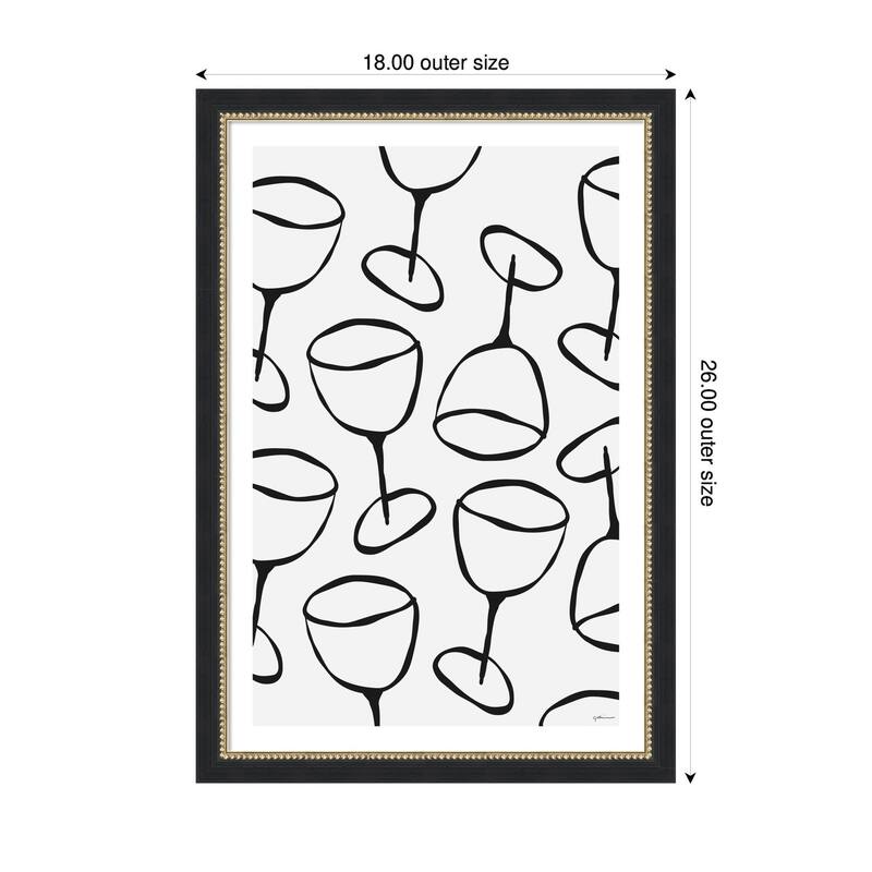 Kate and Laurel Wine Everywhere by Gabrielly Guedes Framed Wall Art Print