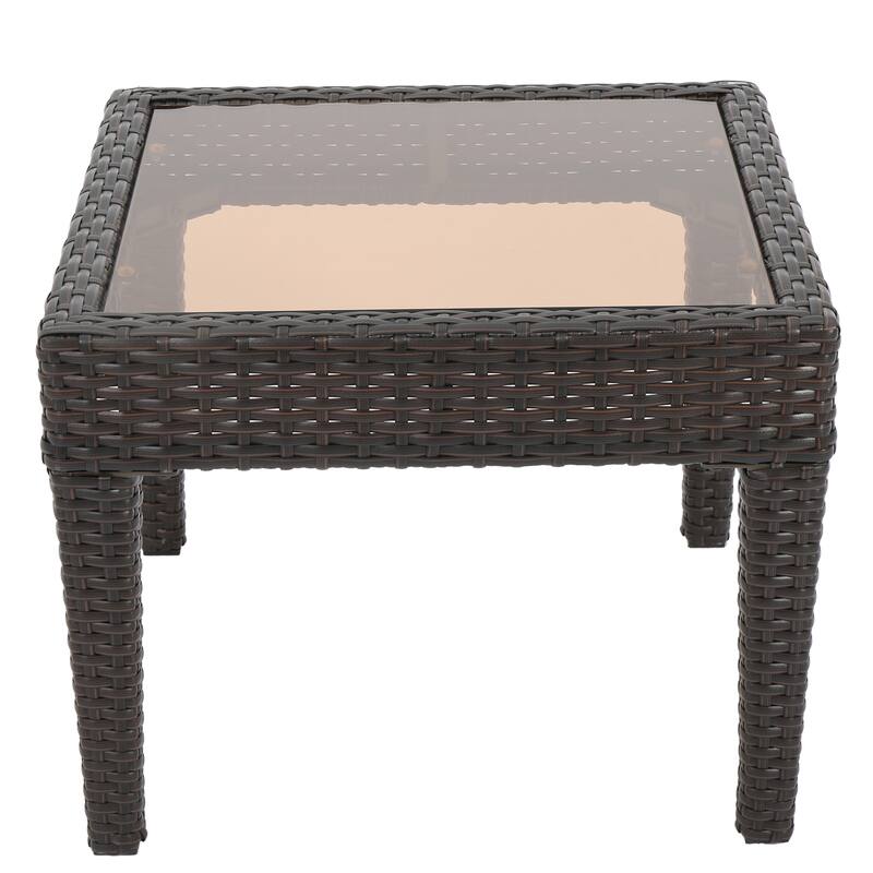 Outdoor Antibes Wicker Side table,Accent table,Brown Multi - Brown Multi