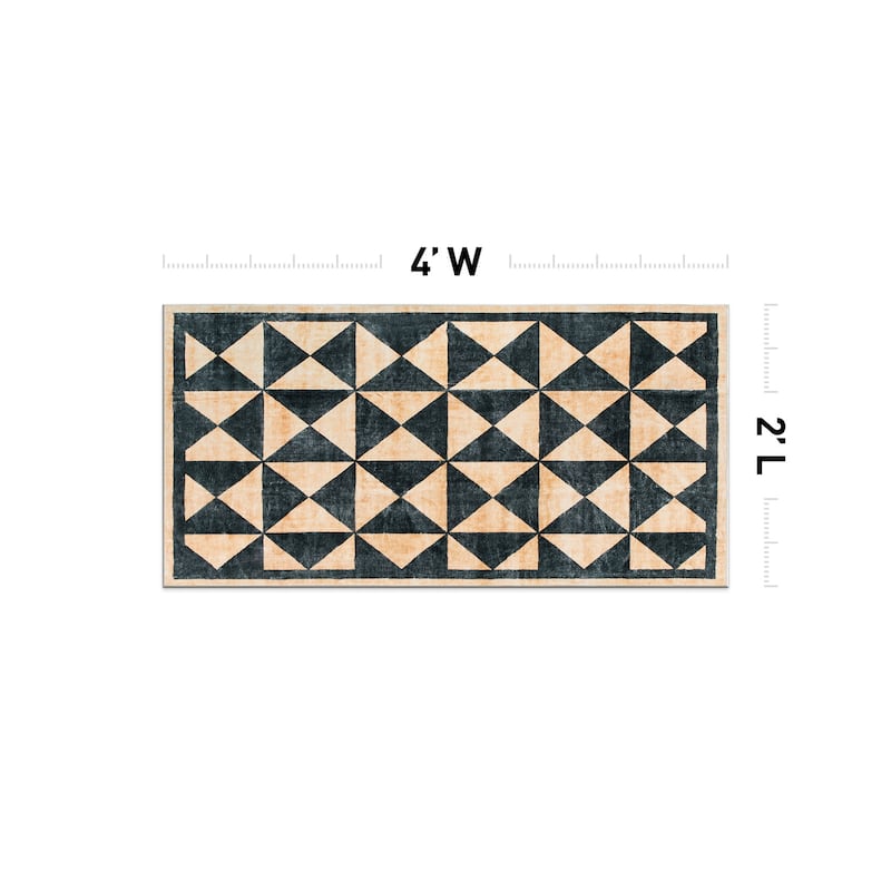 World Rug Gallery Geometric Diamond Washable Non Slip Area Rug