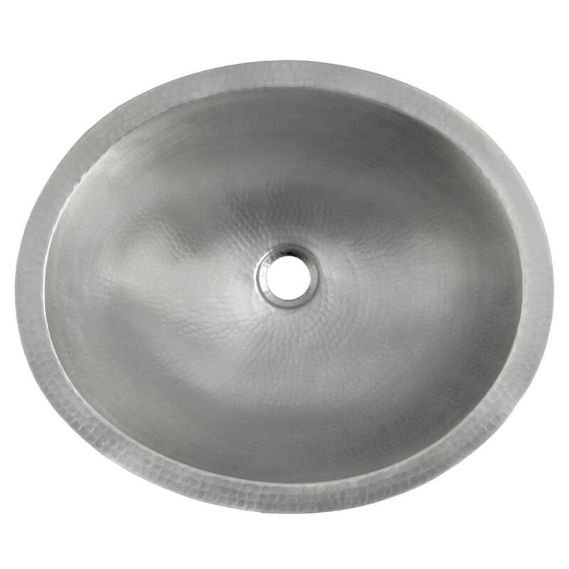 Native Trails Classic 17" Single Basin Undermount Copper Bathroom Sink - Brushed Nickel