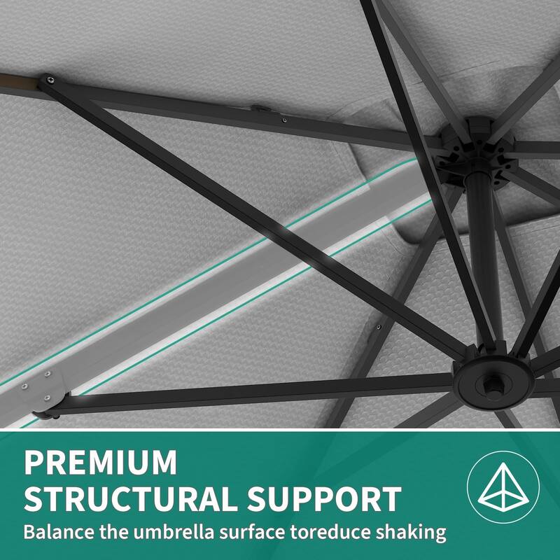 10x10Ft Offset Patio Umbrella, with Adjustable Tilt, 360° Rotating
