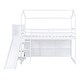 preview thumbnail 18 of 22, Twin Size Wood House Loft Bed with Slide, Storage Shelves, Light, and Climbing Ramp