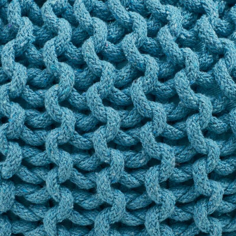 Charming Knit Pouf for Stylish and Comfortable Living Spaces
