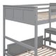 preview thumbnail 6 of 7, Full over Full Bunk Bed with Desk & Drawers, Wooden Separated Bedframe