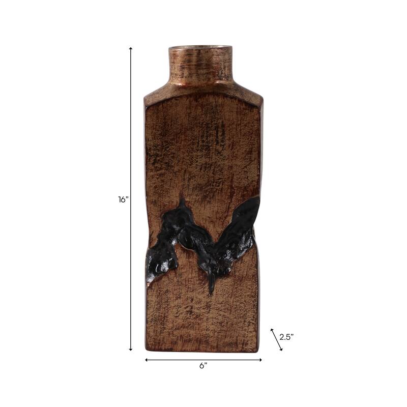 Artistic Table Vase with Fractured Finish for Home Decor