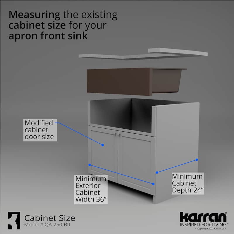 Karran Farmhouse Apron Front Quartz Double Bowl Kitchen Sink