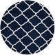 preview thumbnail 102 of 145, SAFAVIEH Hudson Shag Ariola Trellis 2-inch Thick Rug 5'3" Round - Navy/Ivory