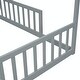 preview thumbnail 53 of 56, Double Twin House-Style Floor Bed with Fence and Guardrails, No Door