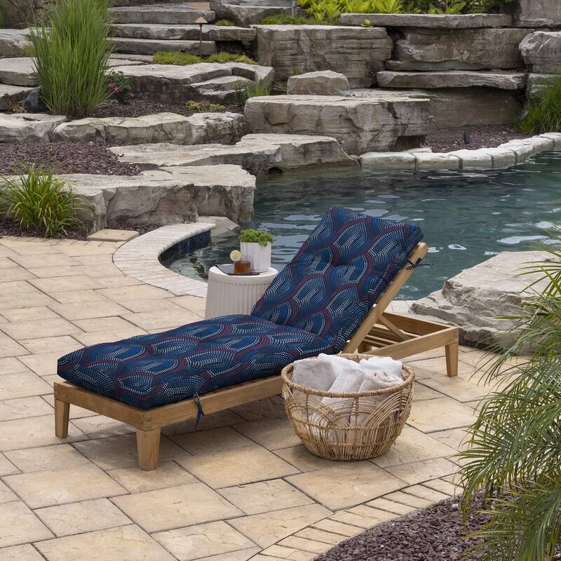 ARDEN Outdoor Plush Modern Tufted Chaise Cushion, 76 x 22