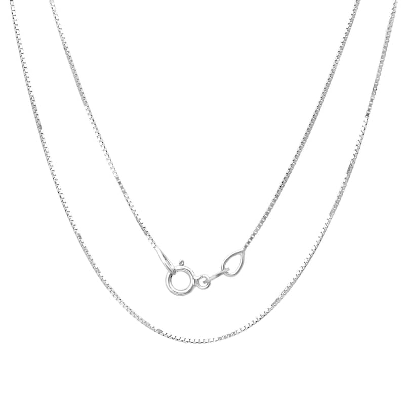 Roberto Martinez Sterling Silver 1 mm Box Chain Necklace (16"-30") - 20 Inch