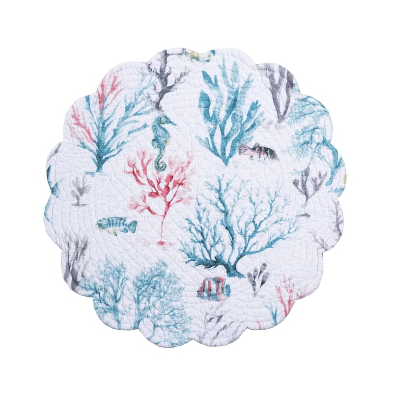 St.Vincent Round Quilted Placemat Set 6