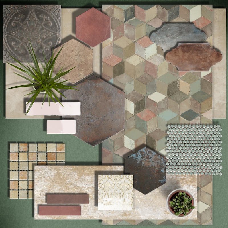 Merola Tile Milano Decor Daman Beige 7-7/8" x 7-7/8" Ceramic Wall Tile