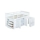 preview thumbnail 9 of 9, Twin Loft Bed with Built-in Desk Storage Cabinets Shelves and Drawers Wood Frame with Guardrail
