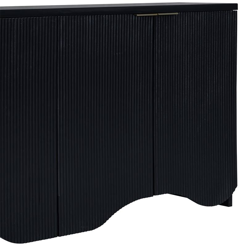 4-Door Wood Cabinet with Legs