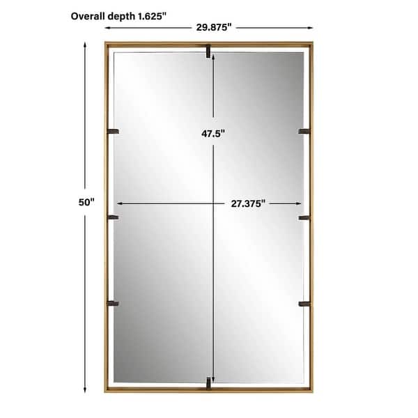 dimension image slide 0 of 2, Uttermost 09754 Egon 29-7/8" W x 50" H Rectangular Framed Bathroom