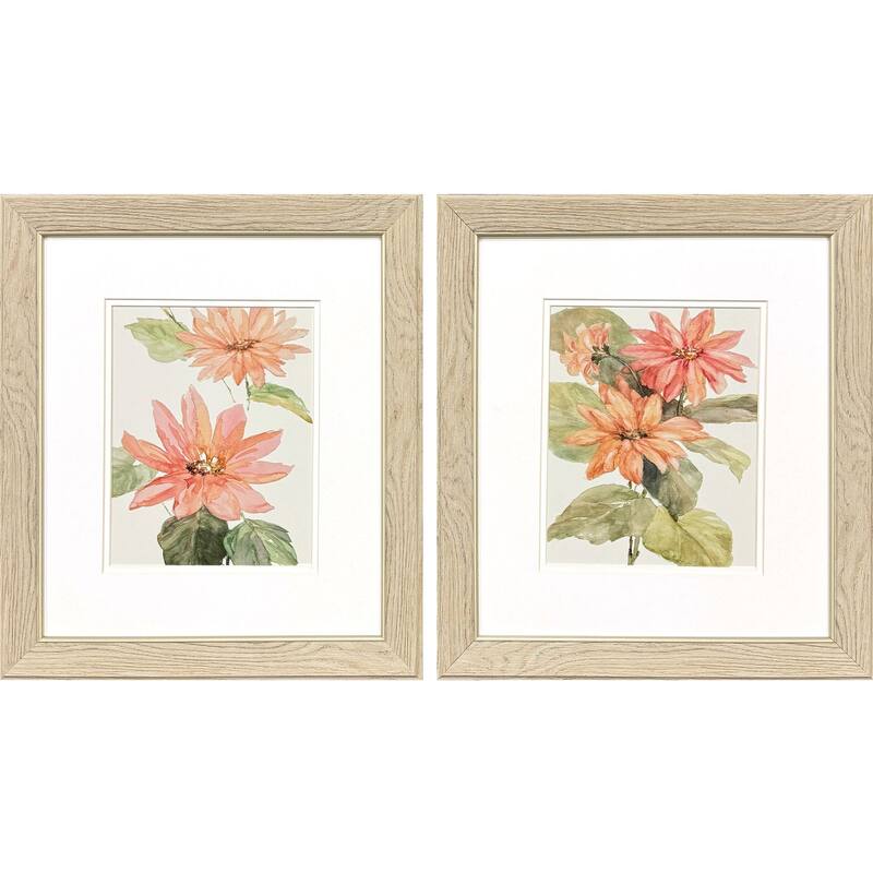 HomeRoots Set Of Two Just Peachy Brown Framed Wall Art