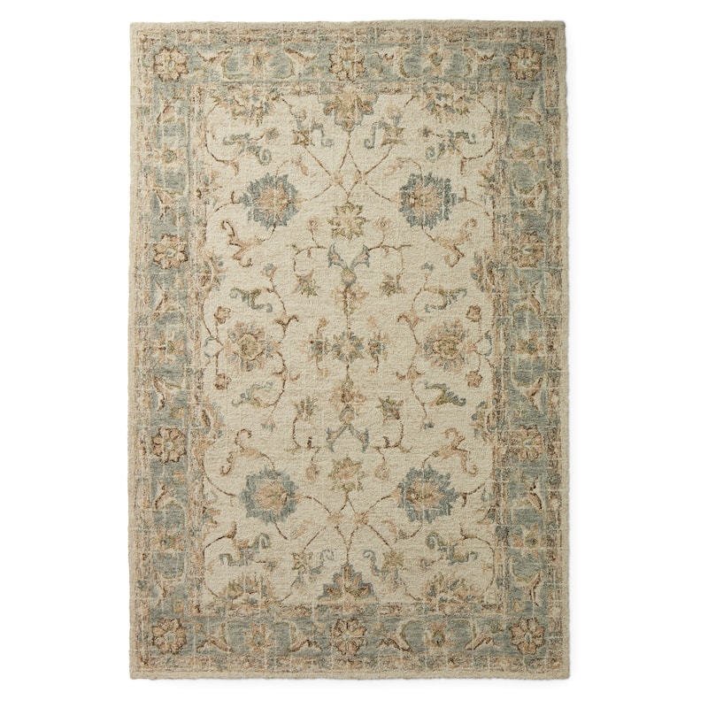 Alexander Home Transitional Scroll Hand-hooked Wool Area Rug