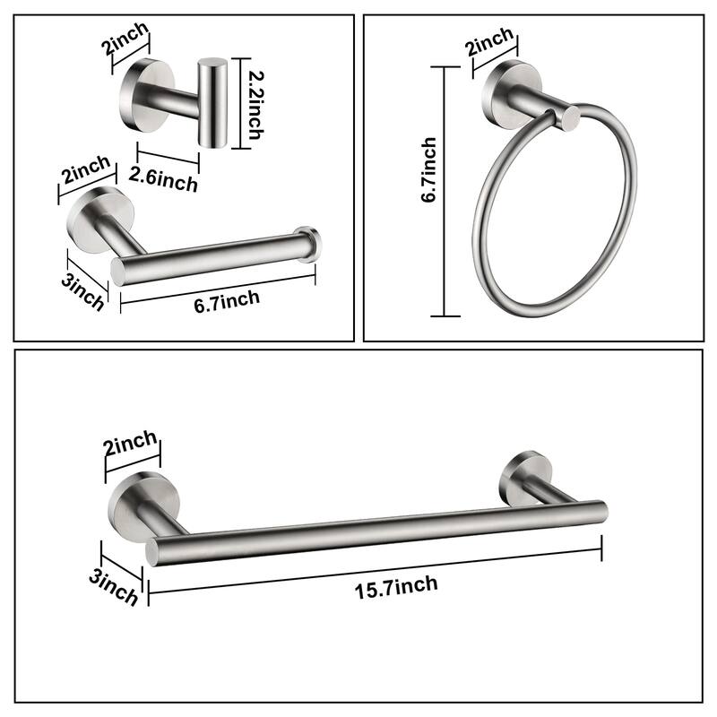6-PCS Stainless Steel Bathroom Hardware Set,Round Shape