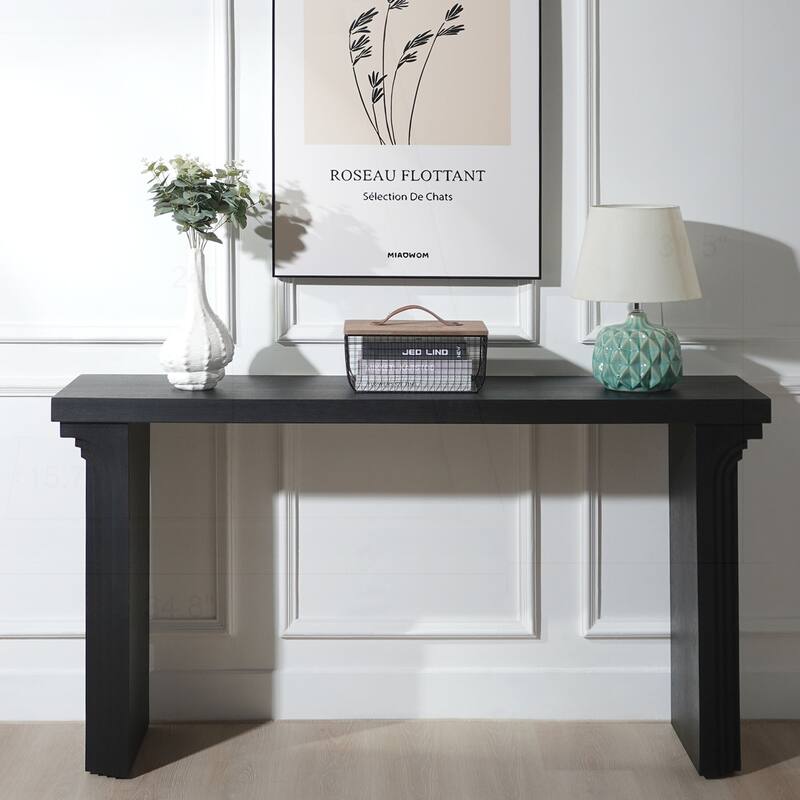 Versatile Wooden Console Table for Various Spaces with Stylish Design - Black