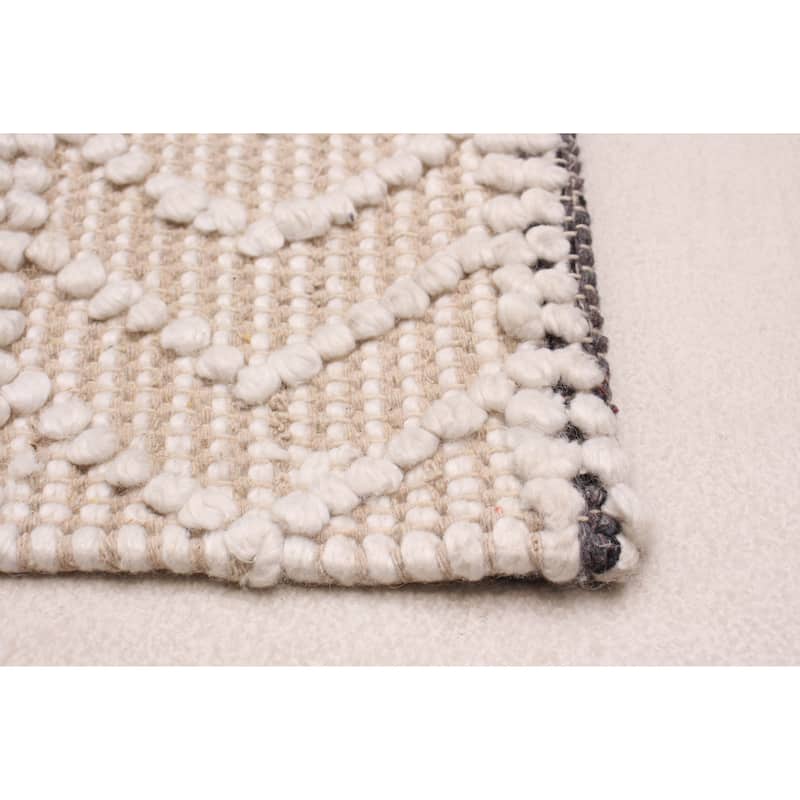 ECARPETGALLERY Braid weave Sienna Grey Wool Rug - 6'0 x 9'2