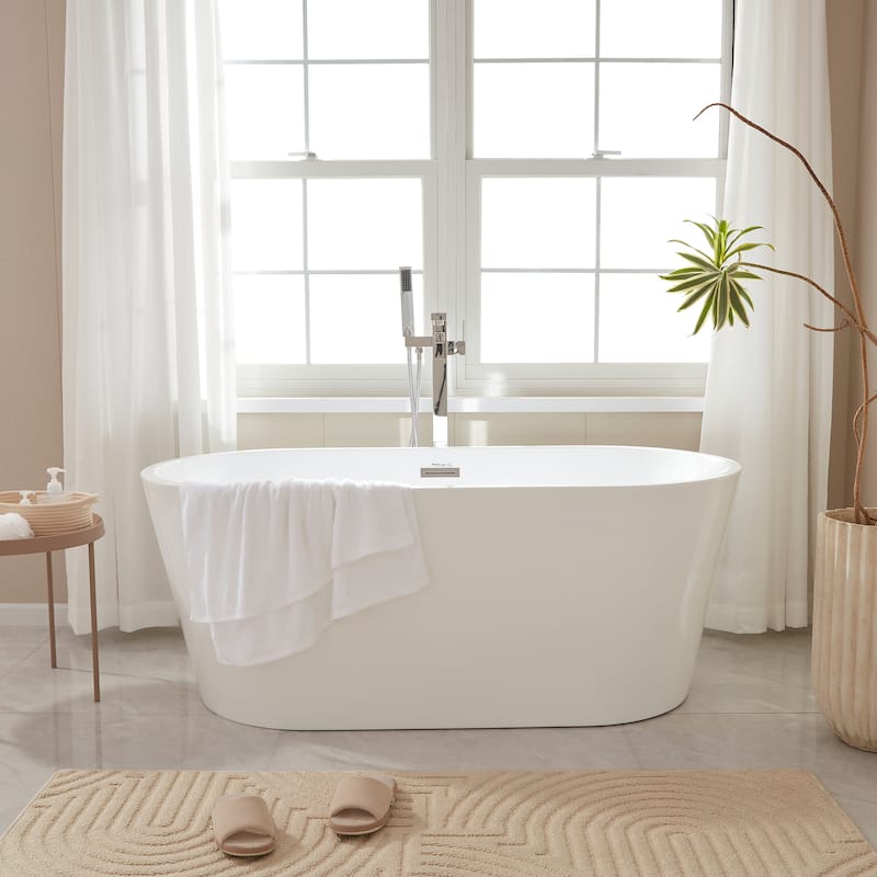 Vanity Art 67" Acrylic Freestanding Soaking Bathtub