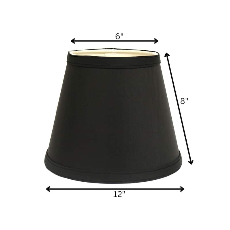 Hardback Lampshade with Uno Fitter, Black (with white lining)