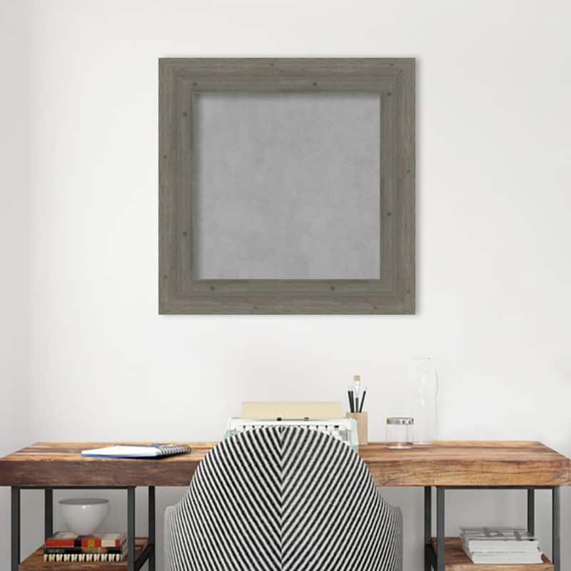 Amanti Art Fencepost Grey Framed Magnetic Board