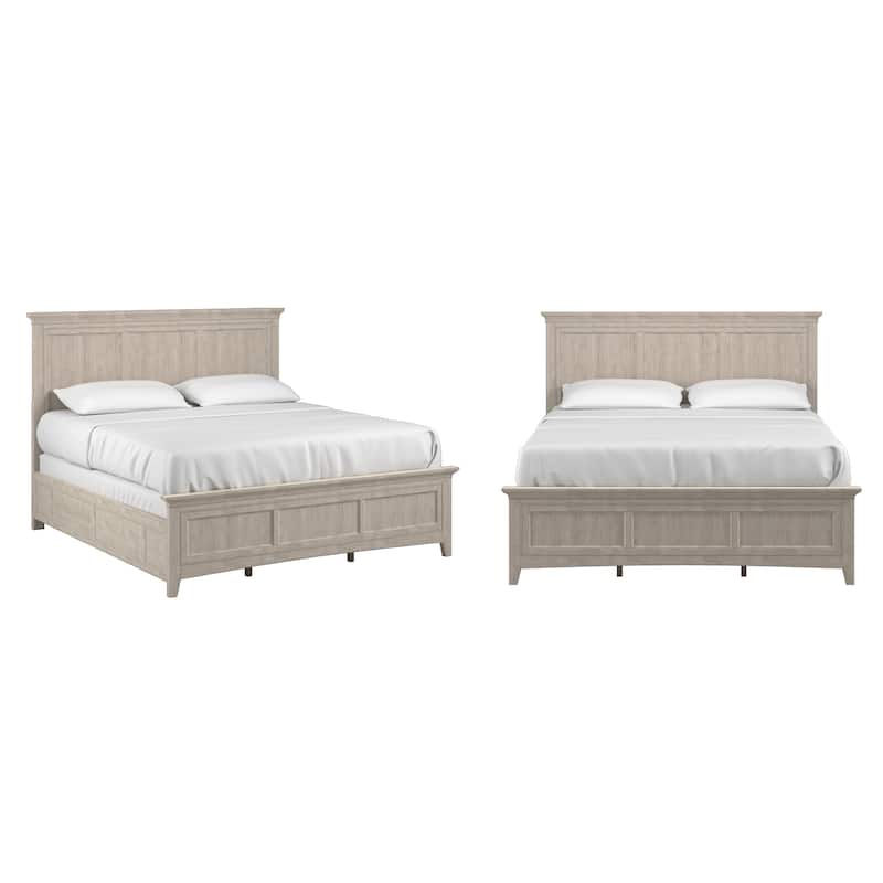 Varenna Wood Panel Bed - Antique White - King