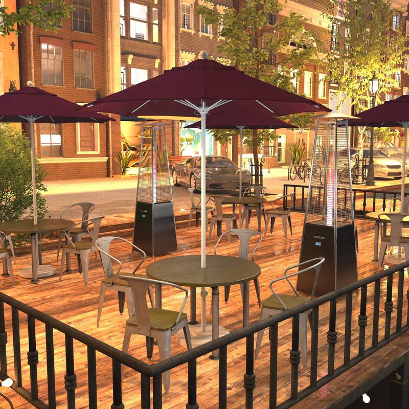California Umbrella 7.5' Venture Series Patio Umbrella, White Aluminum Pole Fiberglass Ribs Push Lift, Pacifica Pacific Blue - Burgundy