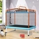 preview thumbnail 2 of 10, 6 Feet Rectangle Trampoline with Swing Horizontal Bar and Safety Net-Orange Orange