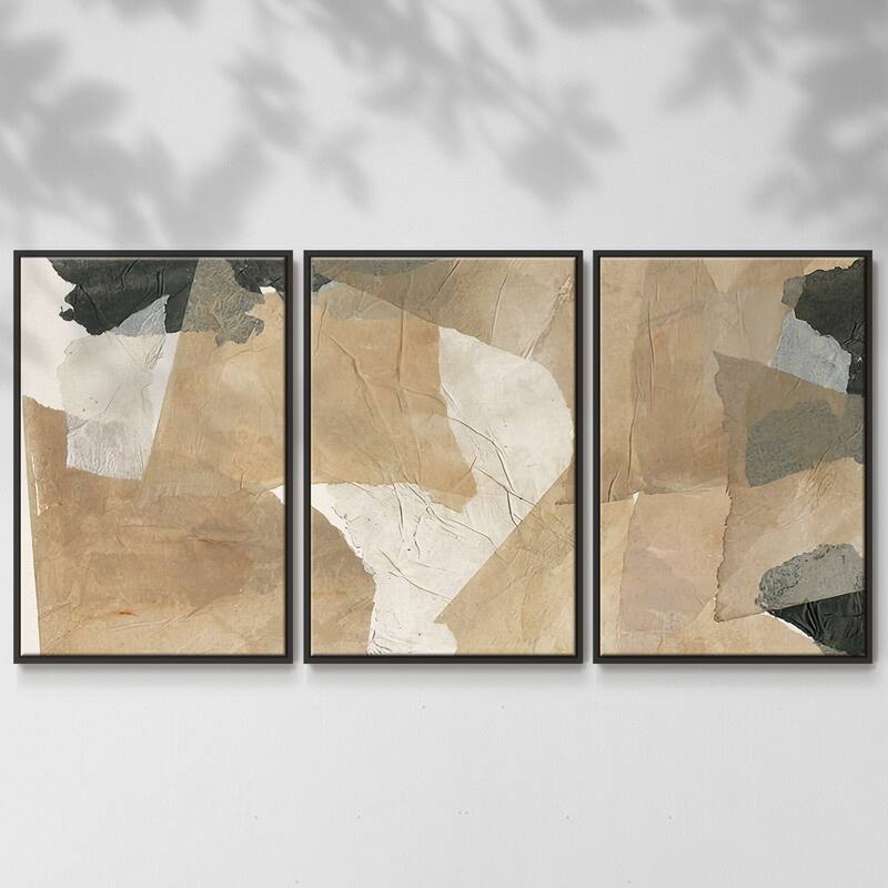 Paper Blur IV - Multi Piece Framed Canvas - 24 x 36 - Black